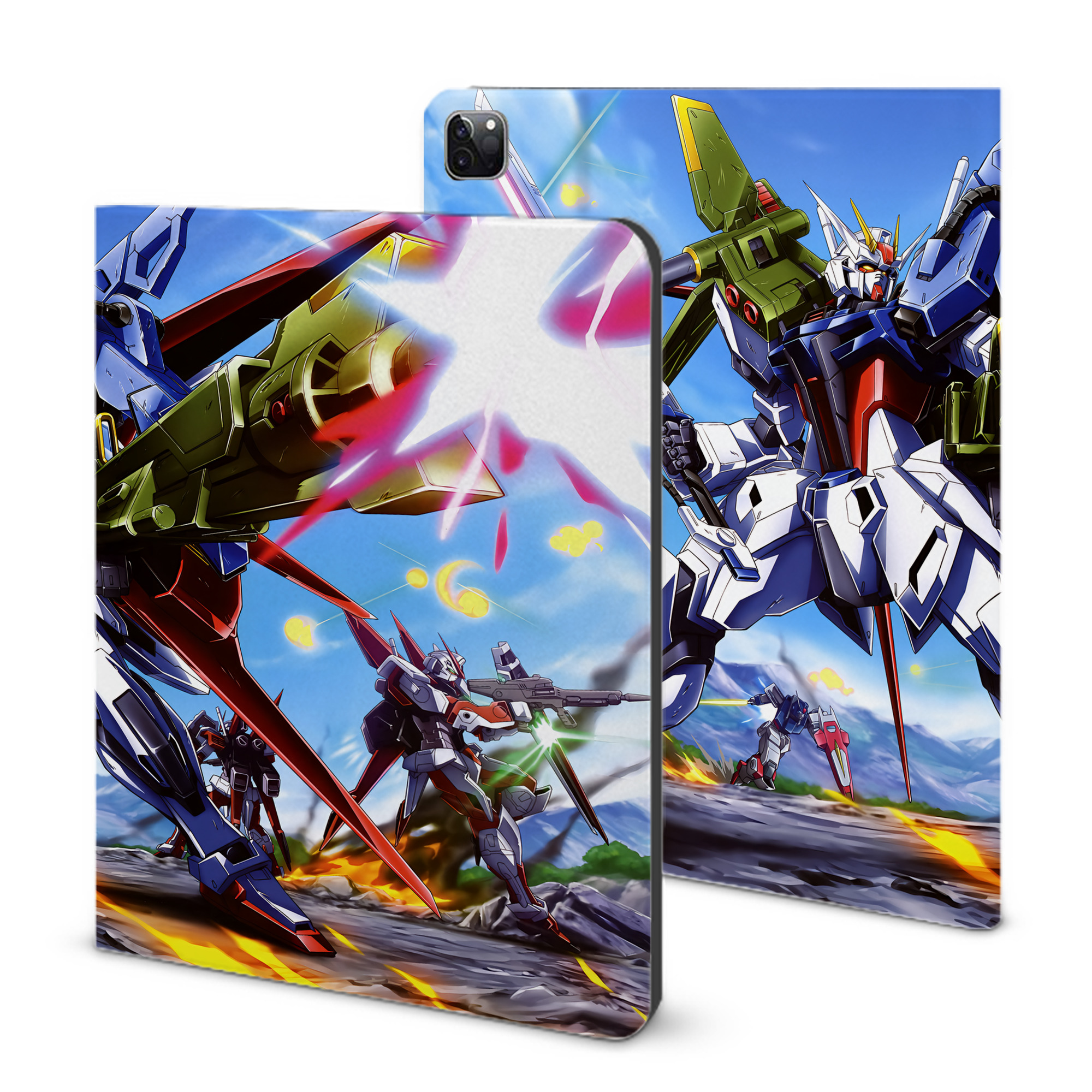 （画像用） 機動戦士ガンダム Mobile Suit Gundam IPad ケース ブック型 PUレザー TPU 耐衝撃 軽量 薄型 ペン収納なし 全面保護 IPad 各モデル対応